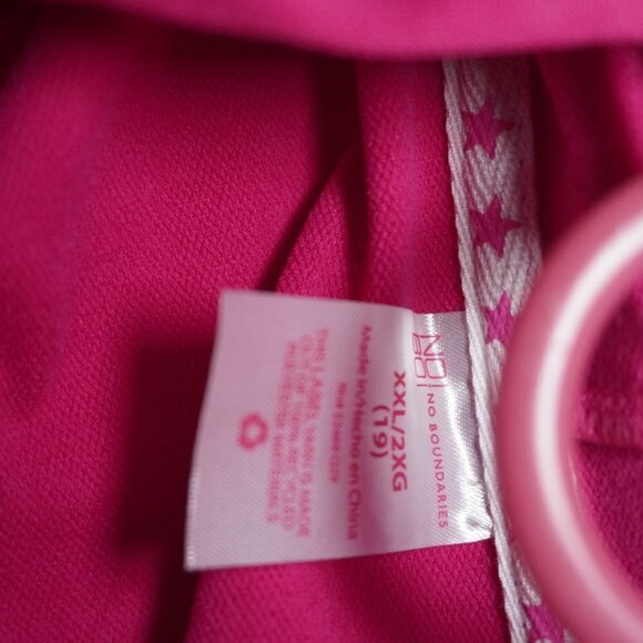 No Boundaries Womens Pink"Girl Boss" Hooded Light Weight Snapped Jacket Size XXL - Picture 6 of 6